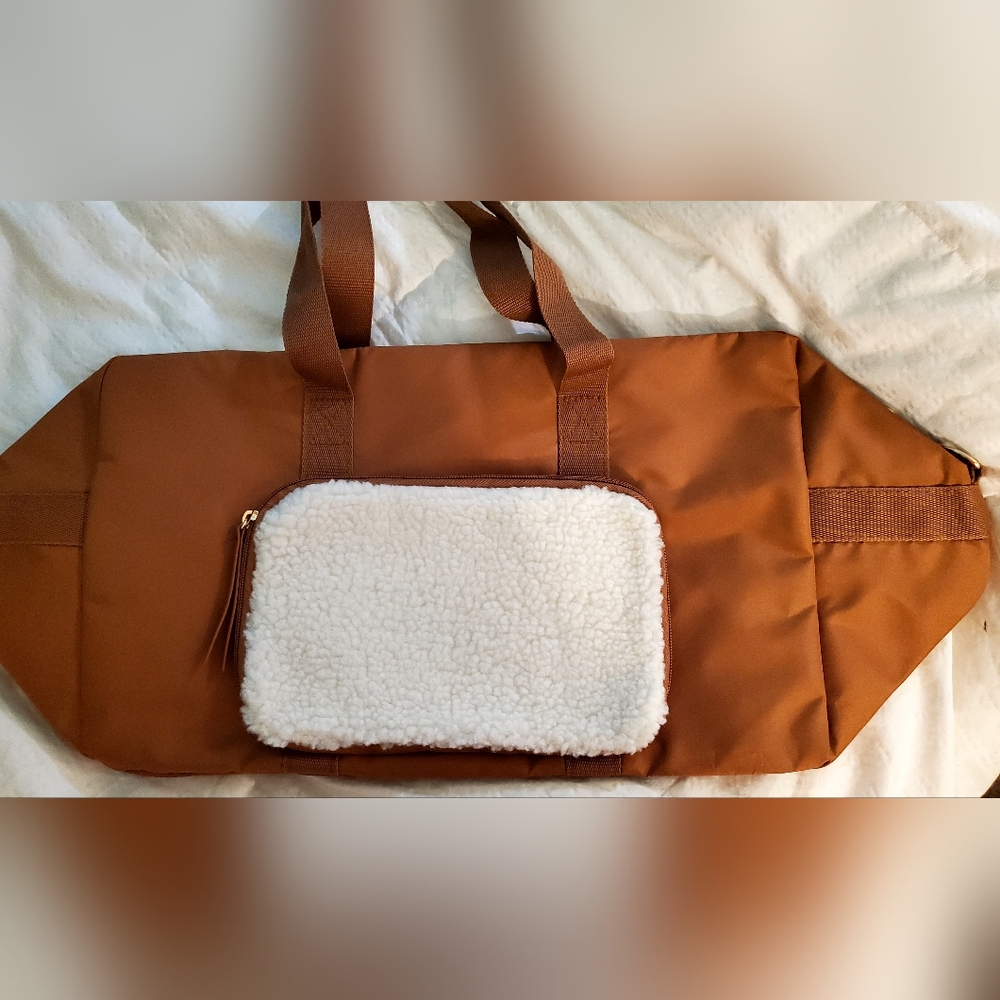 Brand New, Never Used Brown and Cream Textured Tote Bag